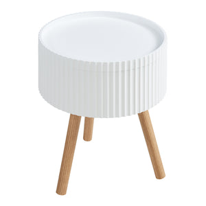 Sidobord Bongard med förvaring Ø38x48 cm Vit [en.casa]