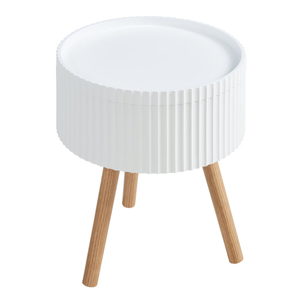 Sidobord Bongard med förvaring Ø38x48 cm Vit [en.casa]