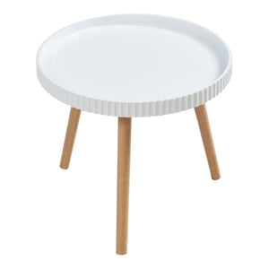 Sidobord Bongard Ø50x45 cm Vit [en.casa]