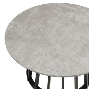 Soffbord Buzzard Ø90x45 cm Svart/Betongutseende [en.casa]