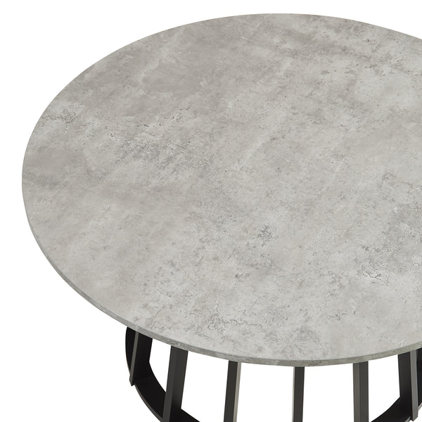 Soffbord Buzzard Ø90x45 cm Svart/Betongutseende [en.casa]