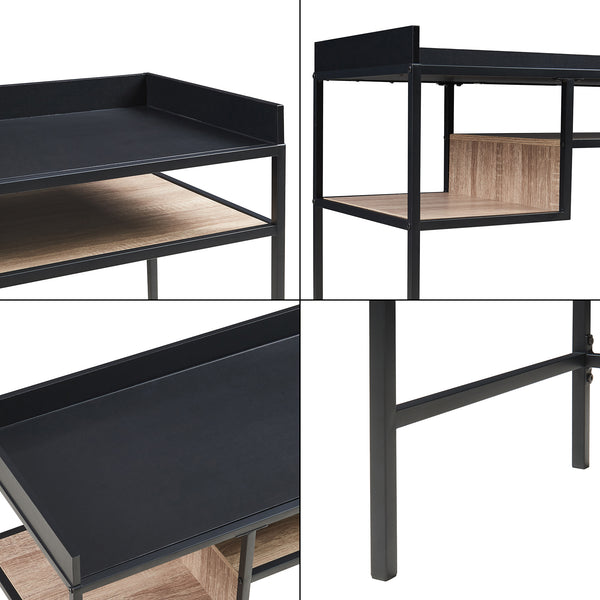Skrivbord Belana 100x43x82 cm Svart/Eklook [en.casa]