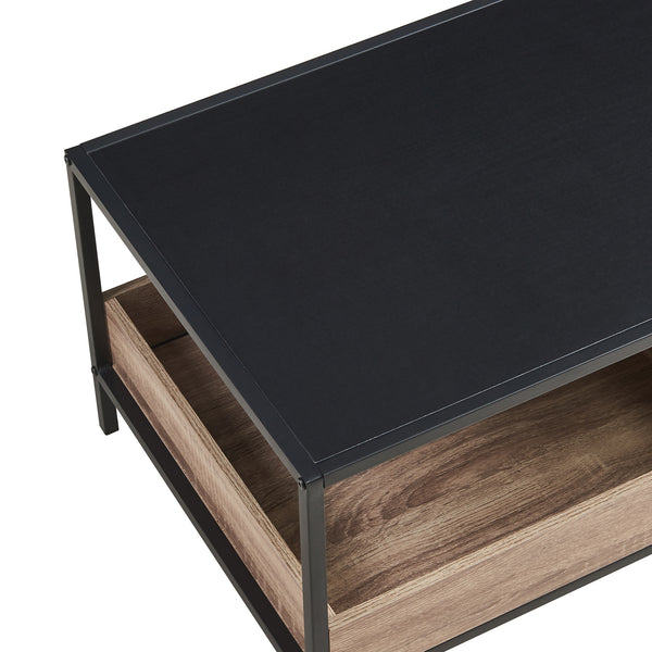 Soffbord Belana 100x48x39 cm Svart/Eklook [en.casa]