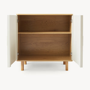 Sideboard Ferrersp med 2 dörrar 80x80x40 cm eklook/sandfärgad [en.casa]