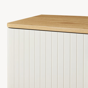 TV-skåp Ferrersp med 2 dörrar 140x40x45 cm eklook/sandfärgad [en.casa]