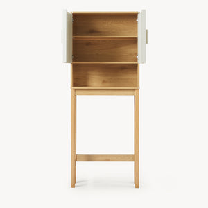 Toalettsskåp Ferrersp 160x63x20 cm Eklook/Sandfärgad [en.casa]
