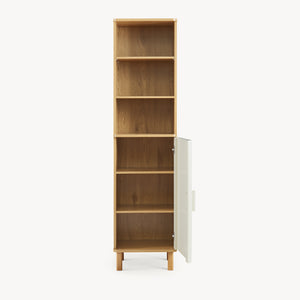 Högskåp Ferrersp 160x42x35 cm Eklook/Sandfärgad [en.casa]