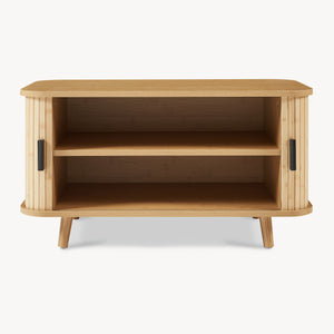 Skåp för skor med sittdyna Tvedestrand 50x80x40 cm bambu/beige [en.casa]