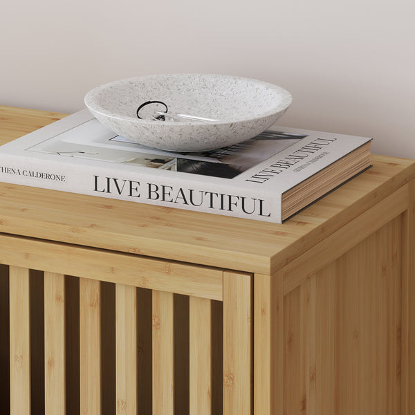 Sidobord Sirgerg 77x72x33 cm Bambus Natur [en.casa]
