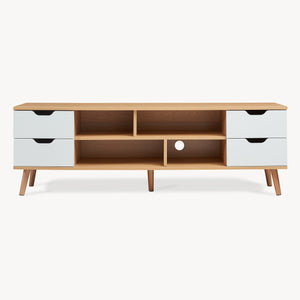TV-bänk Bordkak 140x30x45 cm Eklook/Vit [en.casa]
