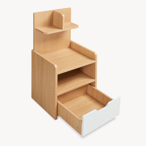 Nattduksbord Bordkak med hylla 75x35x30 cm eklook/vit [en.casa]