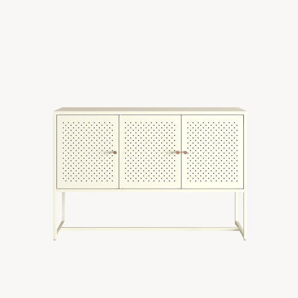 Sideboard Viitasaari 120x40x80 cm stål krämvit [en.casa]