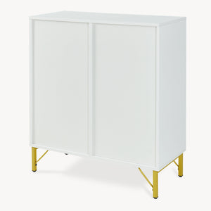 Sideboard Reyri 90x80x35 cm Vit/Guldfärgad [en.casa]