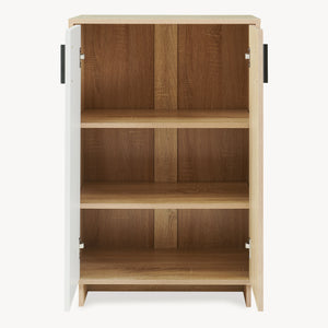 Sidobord Kenta 90x60x35 cm Sonoma-eklook/Vit [en.casa]
