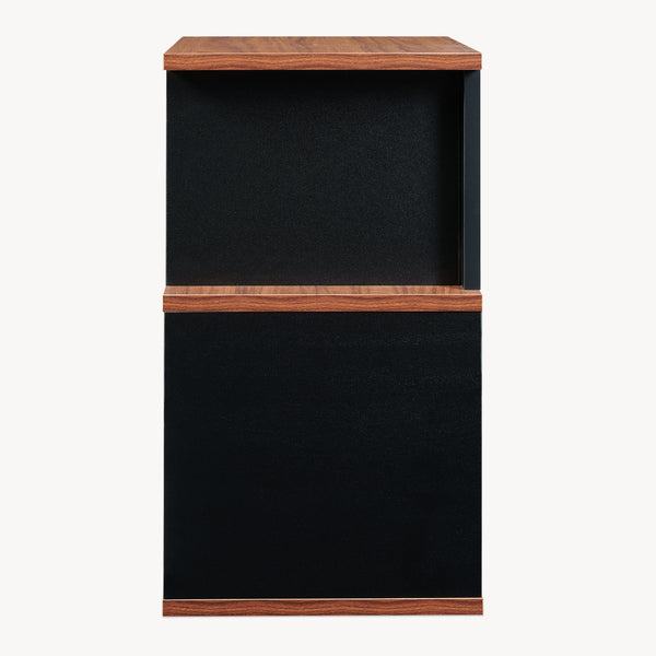 Sidobord Trond 50x33x29 cm Svart/Valnötutseende [en.casa]