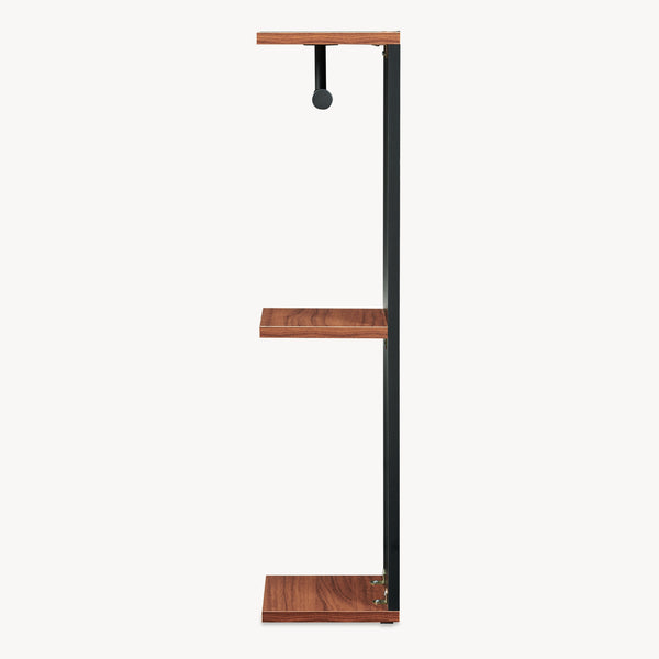 Toalettpappershållare Trond 76x18x18 cm Svart/Valnötutseende [en.casa]
