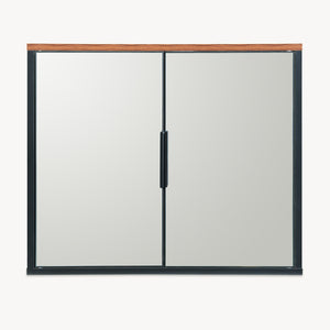 Spegelsskåp Trond 50x60x15 cm Svart/Valnötsutseende [en.casa]
