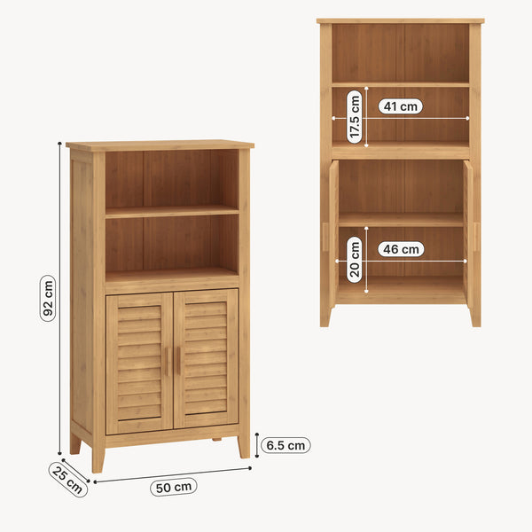Sidobord Rirg 92x50x25 cm Bambus Natur [en.casa]
