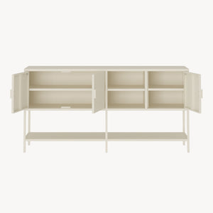 Sideboard Kliri stål 160x40x80 cm krämvit [en.casa]