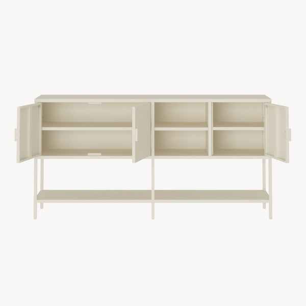 Sideboard Kliri stål 160x40x80 cm krämvit [en.casa]