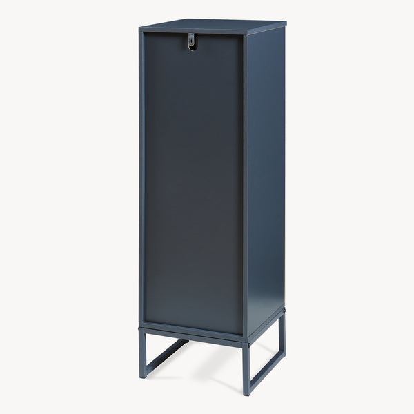 Badrumsskåp Svanes 90x30x30 cm Mörkgrå/Natur [en.casa]