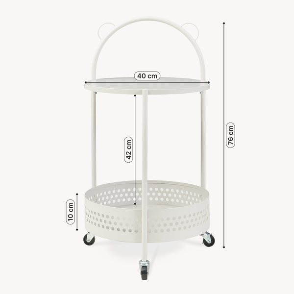 Serveringsvagn Jässaatka stål 76x40 cm grå [en.casa]
