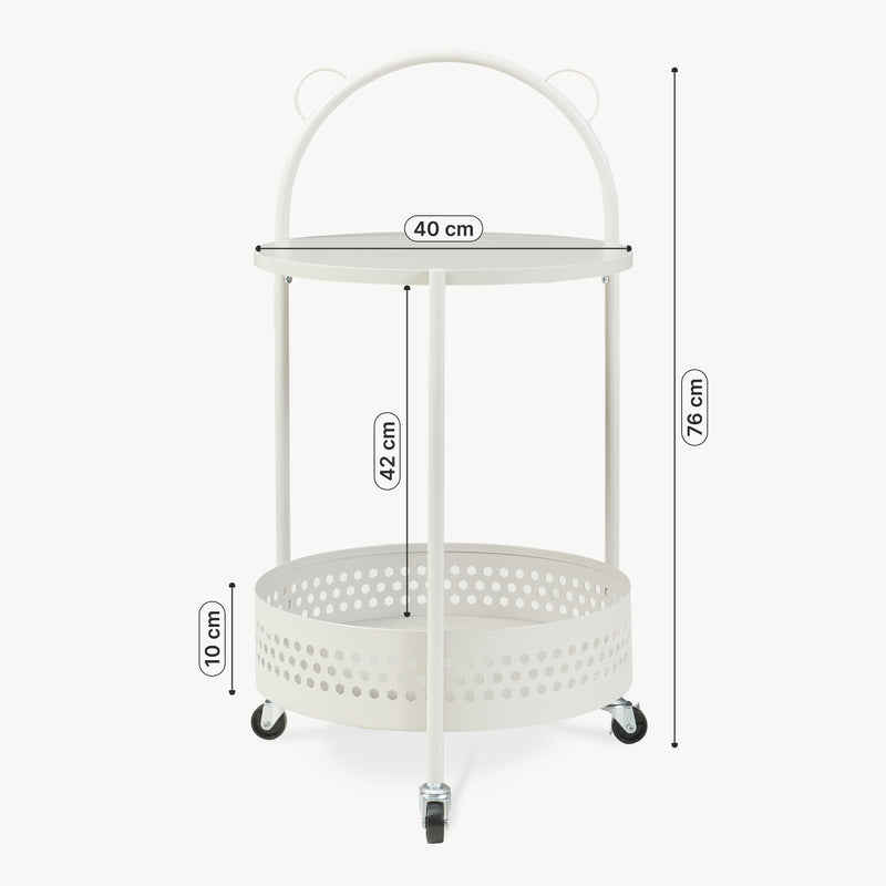 Måttskiss Serveringsvagn Jässaatka stål 76x40 cm grå [en.casa]