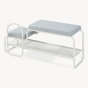 Skobänk med barnpall Jässaatka stål 100x32x46 cm grå [en.casa]