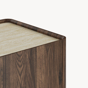 Soffbord Trorlon 100x50x40 cm Valnötslook/Travertin [en.casa]