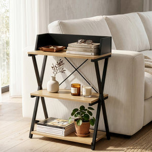 Fristående hylla Kappespoo 84x50x30 cm Svart/Eklook [en.casa]