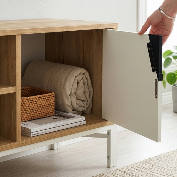 TV-bänk Kerrköndam 120x40x46 cm Eklook/Vit [en.casa]