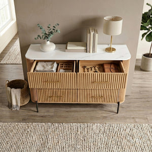 Byrå Kokunse med 6 lådor 120x42x78 cm eklook [en.casa]