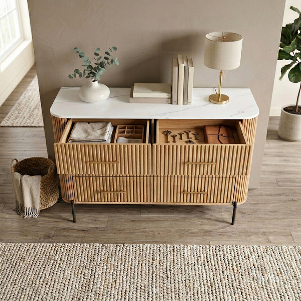 Byrå Kokunse med 6 lådor 120x42x78 cm eklook [en.casa]
