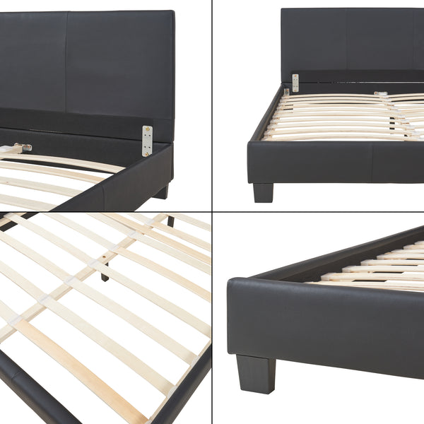 Dubbelsäng Falun konstläder 140 x 200 cm svart Corium® 