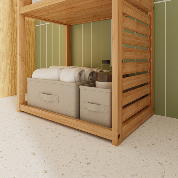 Badrumshylla Forssa 165x42x28 cm bambu [en.casa]