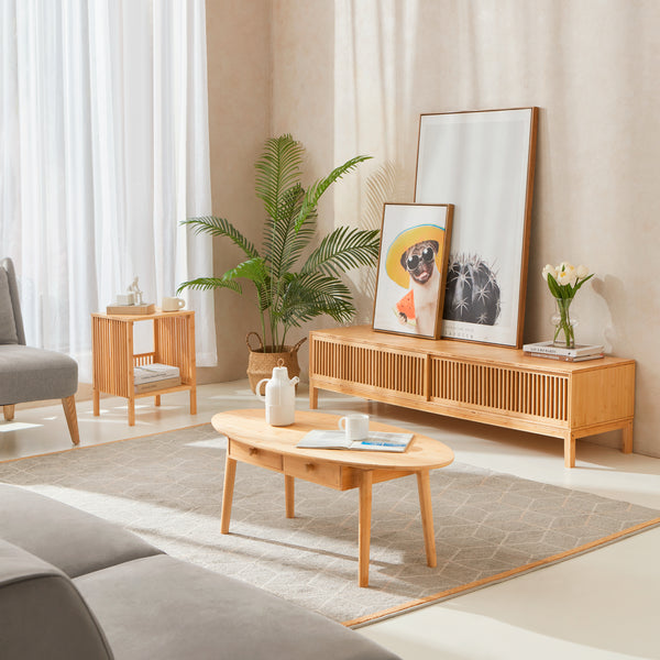 Soffbord Harboøre Bambus Natur [en.casa]