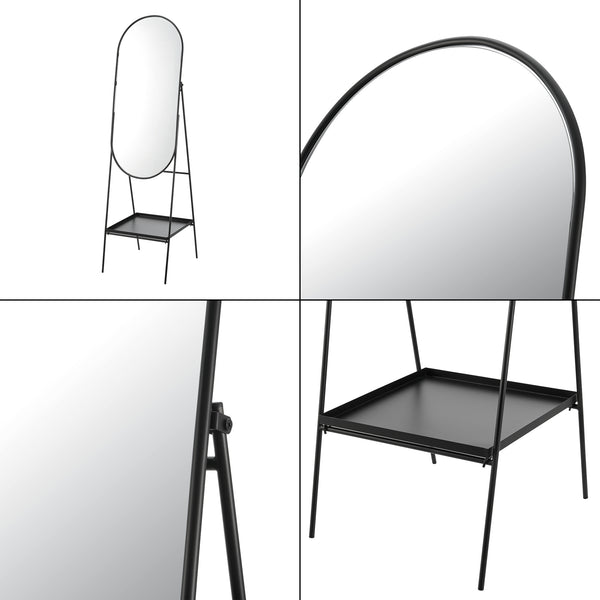 Perano stående spegel med hylla 160 x 46 cm [en.casa]