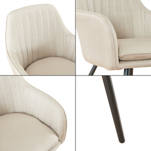 Stol Kannonkoski set om 2 textil beige 86x57x59 cm [en.casa]