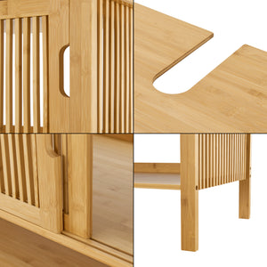 Tvättställsskåp Hvaler 60x100x45cm bambu [en.casa]
