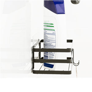 Duschhylla utan borrning Pertunmaa 2-pack 25x12x7,5cm Svart [en.casa]