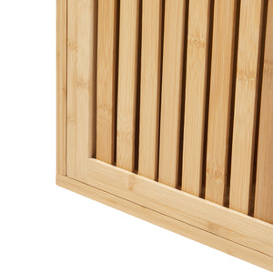 Grums vägghylla med två skjutdörrar 925x20x33cm bambu [en.casa]