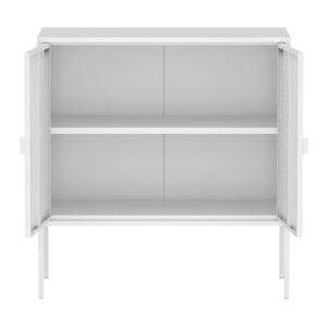 Sideboard Castelli 82,5 x 80 x 40 cm Vit Stål [en.casa]