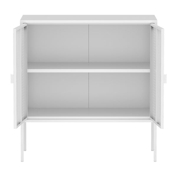 Sideboard Castelli 82,5 x 80 x 40 cm Vit Stål [en.casa]