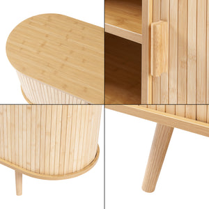 Tv-bänk Nordkapp 140x40x56 cm bambu [en.casa] 