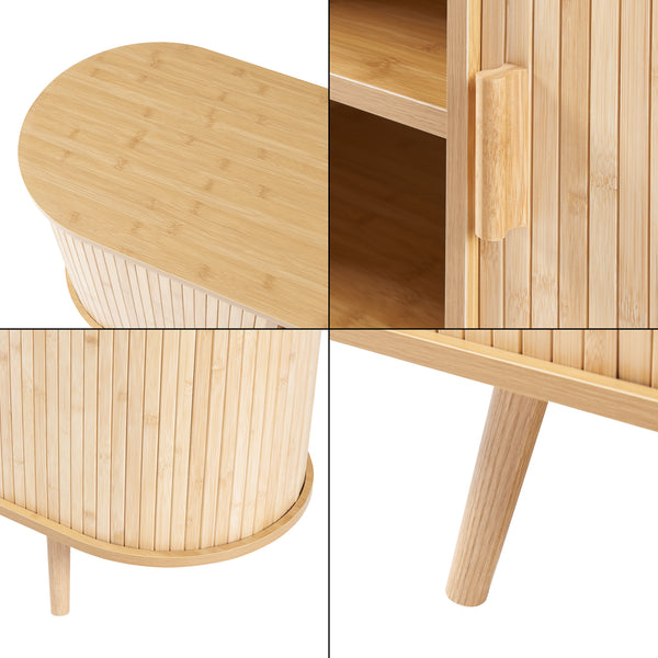 Tv-bänk Nordkapp 140x40x56 cm bambu [en.casa] 