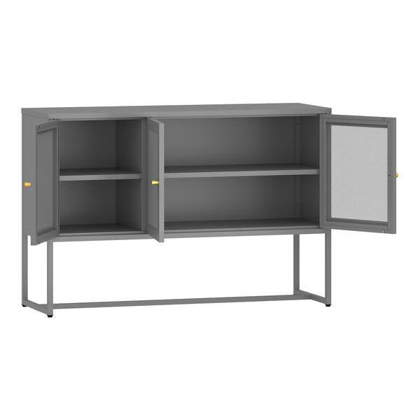 Sideboard Sund med 3 dörrar Stålgrå [en.casa]