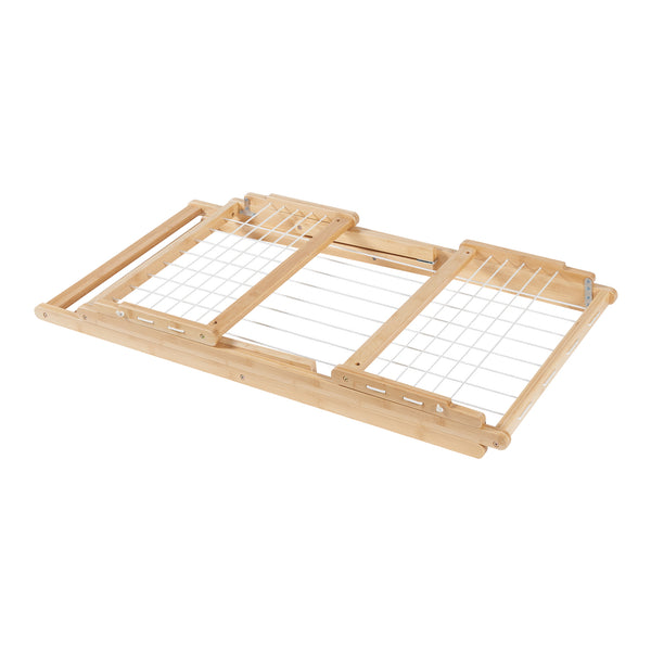 Hopfällbar klädstreck Fakala 154x59x82 cm bambu [en.casa]
