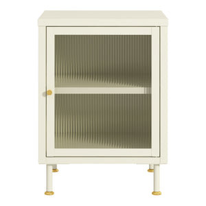 Sidobord Lindau 56x40x40 cm stål creme [en.casa] 