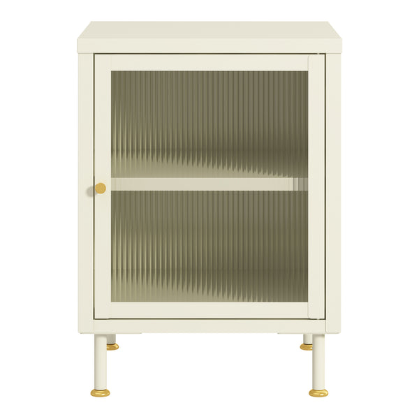 Sidobord Lindau 56x40x40 cm stål creme [en.casa] 