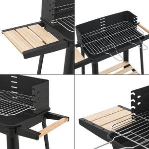 Ari grillvagn 78x86x30cm svart/trä [casa.pro]